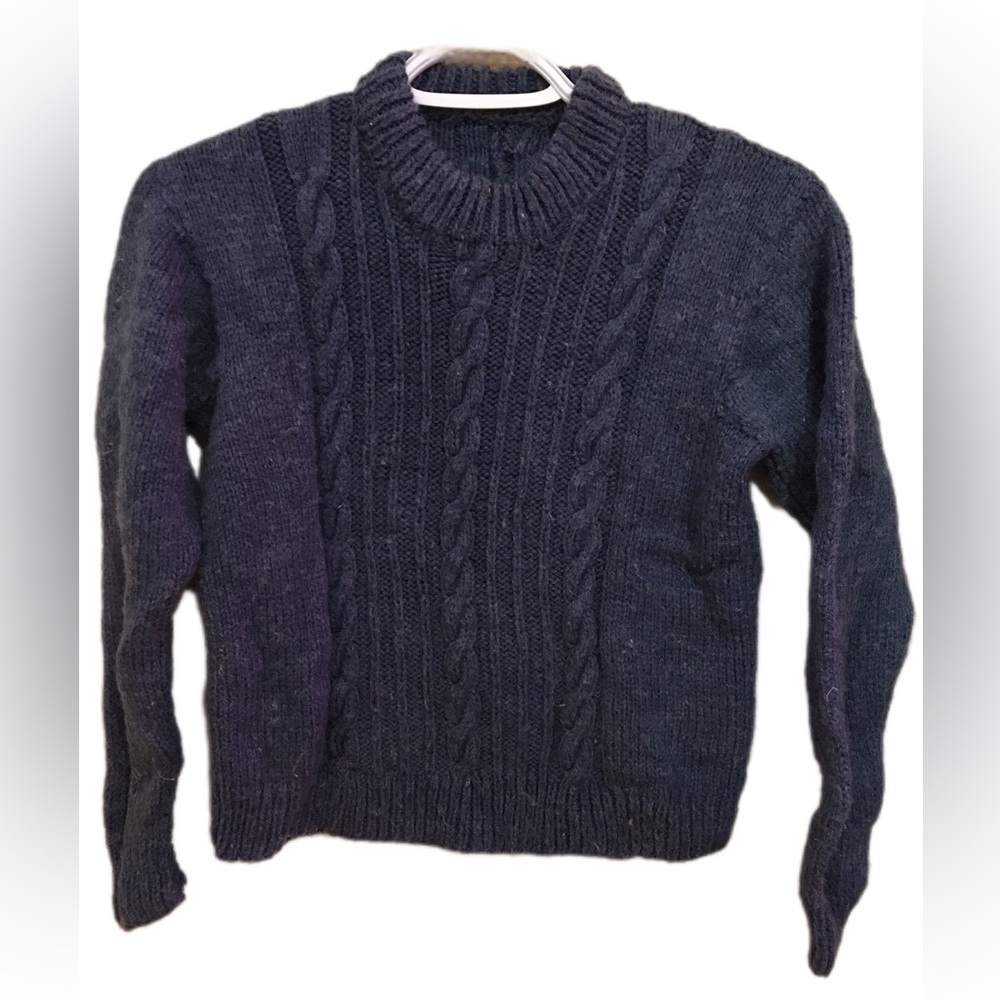 Kids Classic Cable Knit Sweater - Black